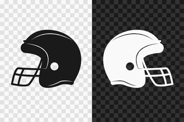 Baseball helmet silhouette icon, high quality vector glyph sign. Batting Helmet symbol isolated on dark and light transparent backgrounds.