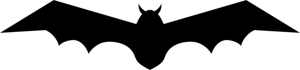Flying bat silhouette, animal silhouette 