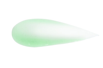 A dab of fresh light green cream or cucumber face mask. With granules and flecks. On a blank background. PNG