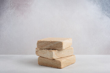 Empty natural beige stone for product display