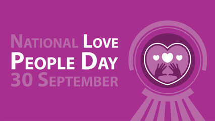 National Love People Day vector banner design. Happy National Love People Day modern minimal graphic poster illustration.