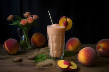 Fototapeta premium sweet, juicy Peach Smoothie