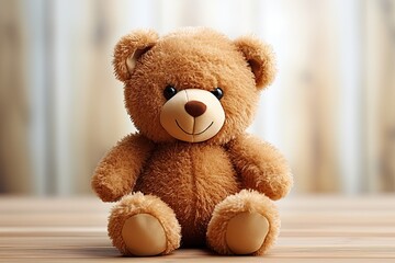 Little teddy bear isolated on white stock photo