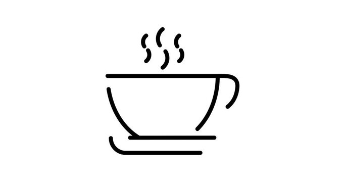 coffee cup animated outline icon
