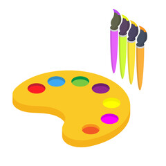 palette and brushes