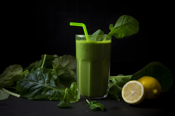 green, leafy Spinach and Kale Smoothie