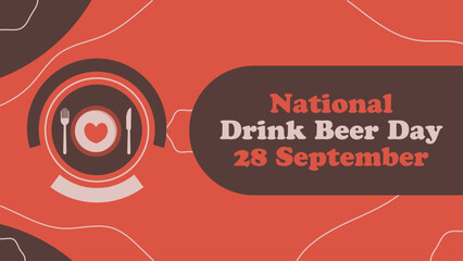 National Drink Beer Day vector banner design. Happy National Drink Beer Day modern minimal graphic poster illustration.
