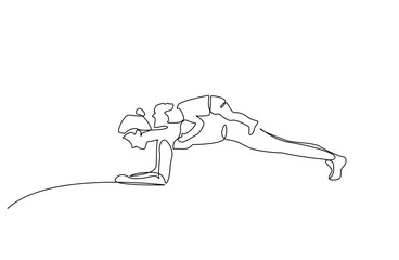 mother and child doing pilates fitness sports together lifestyle line art design