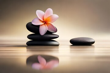 spa stones and orchid