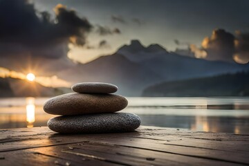 zen stones and water