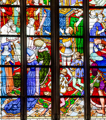 Cathedral of the holy cross, Orleans, France, stained glasses
