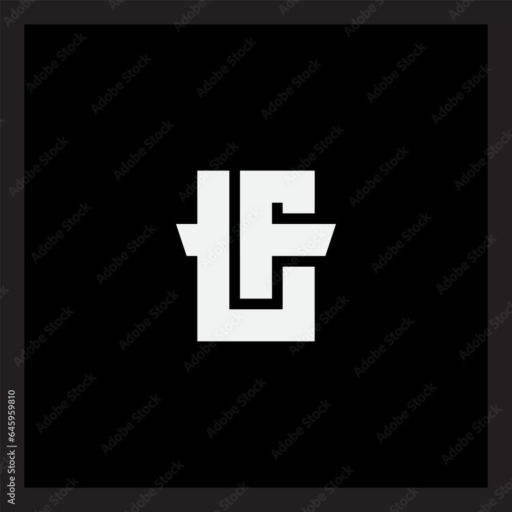 Poster t and f - initials or logo. tf - vector design element or icon. monogram or logotype.