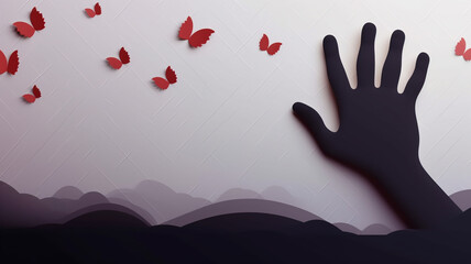 International Day for the Elimination of Violence against Women. victims, violence, fear, tears, stop hand, help woman girl. banner, background, poster. - obrazy, fototapety, plakaty