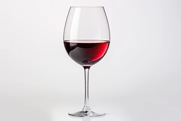 Fotobehang Red Wine Glass Isolated on White Background © Damnino