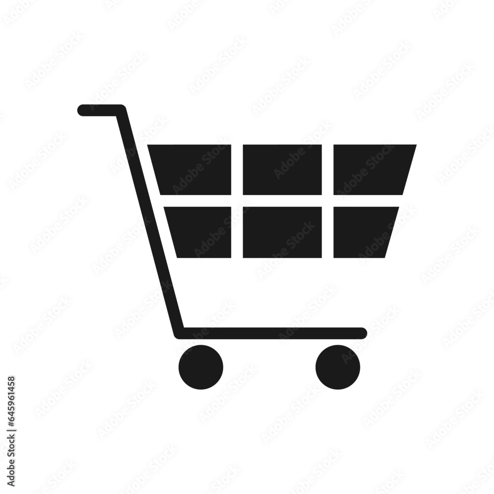Poster shopping cart glyph vector icon isolated. shopping cart stock vector icon for web, mobile app and ui