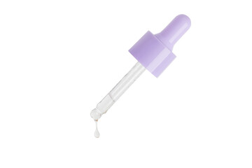 Purple cosmetic dropper. On an empty background. PNG