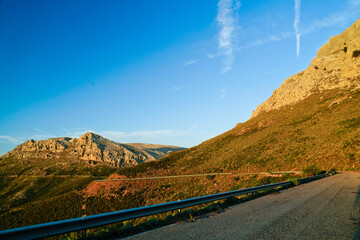Panorama del Monte Albo Baronie al tramonto Siniscola.  Provincia di Nuoro, Sardegna. Italy