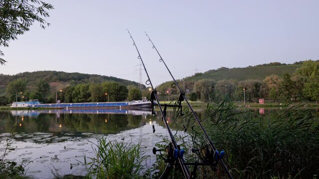 ship passing fishingrods