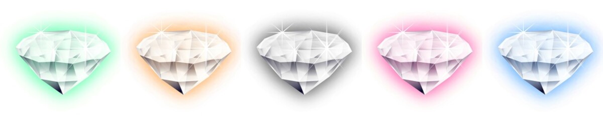 vector illustration of diamons shine isolated on white background