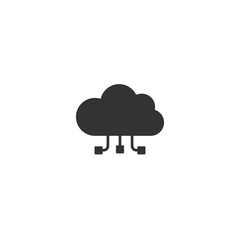 Single icon of a cloud computing. Vector illustration