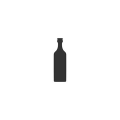 Single flat beer bottle icon isolated on a white background. Vector