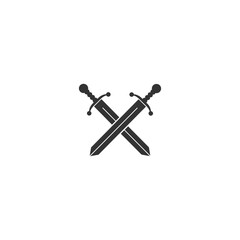 Steel sword vector icon illustration isolated on white background