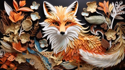 3d fox background and 3d fox tumbler wrap