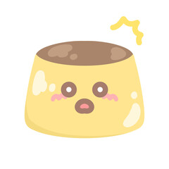 ゆるかわ系プリンイラストびっくり⭐︎PNG