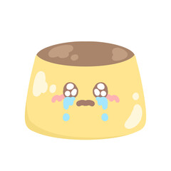 ゆるかわ系プリンイラスト泣く⭐︎PNG