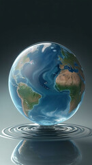 Earth drops into water