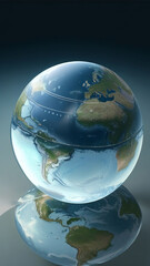 Earth drops into water