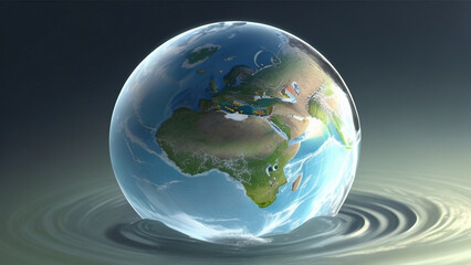 Earth drops into water