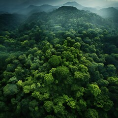 Naklejka na ściany i meble tropical forest in the mountains
