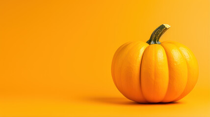 Minimalist Pumpkin on Yellow Background