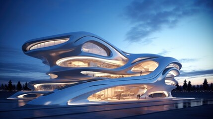 Obraz premium modern futuristic structure. Generative AI