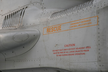 detail of an old fighter plane