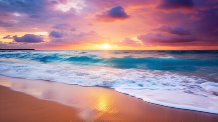 Naklejka na ściany i meble sunset on the beach. Generative AI