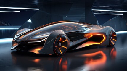 Fototapeta premium car in motion blur. Generative AI