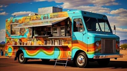 Fototapeta premium truck on the highway. Generative AI