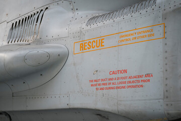 detail of an old fighter plane