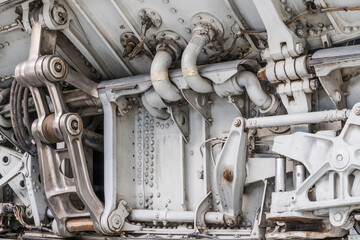 wing folding mechansim of an historic fighter plane