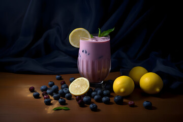 Obraz na płótnie Canvas zesty, fruity Lemon Blueberry Smoothie
