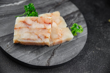 fish briquette raw fillet seafood cooking defrost appetizer meal food snack on the table copy space