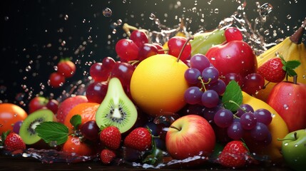 3d fruits background and 3d fruits tumbler wrap