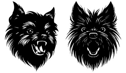 logo of a barking Affenpinscher