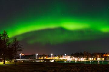 Aurora arch in Oulu city
