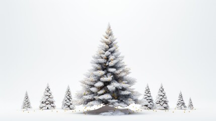Obraz premium christmas tree on white background 
