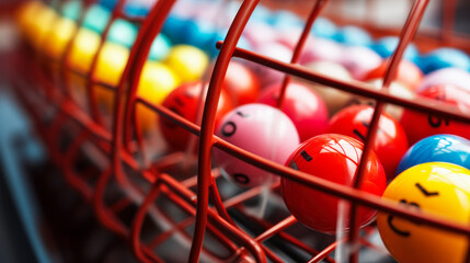 Diverse Hues of Chance: Raffle Game with Multicolored Bingo Balls