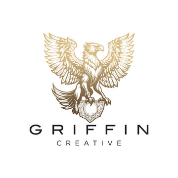 Griffin Mythical mascot Vector Design Logo