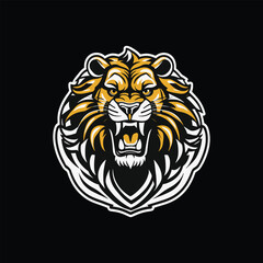  lion head logo design vector icon